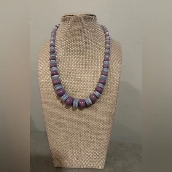 925 Silver 18" Phosphosiderite & Blue Lace Agate Beaded by Jay King - Picture 2 of 12